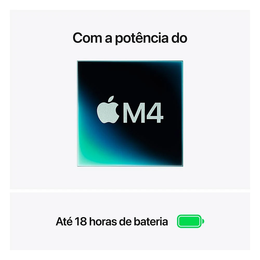 Miniatura Notebook Apple MacBook Air 13,6" M4 (CPU de 10 núcleos, GPU de 8 núcleos, 16GB RAM, 256GB SSD) - Prateado Bivolt