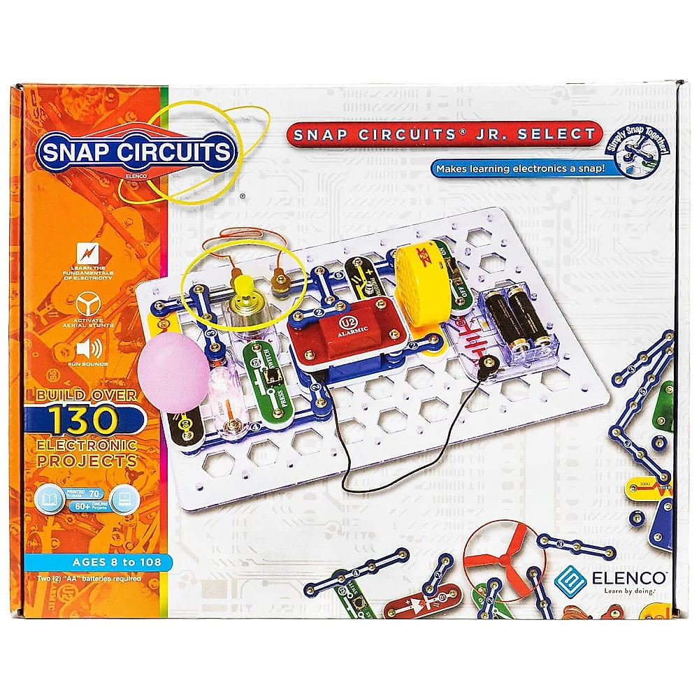 Snap Circuits Jr. Select SC-130 – Kit Educacional de Eletrônica com Mais de 130 Projetos para Crianças a Partir de 8 Anos