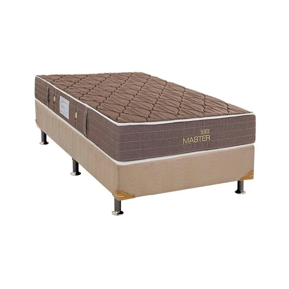 Cama Box Solteiro Suite Master Pillow Top Molas Bonnel Suede Bege Herval