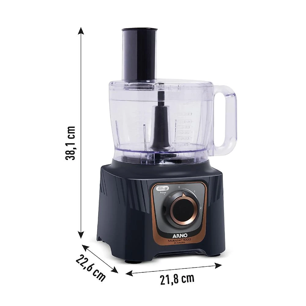 Multiprocessador arno multichef mp72 1000w 24 funções com liquidificador 110