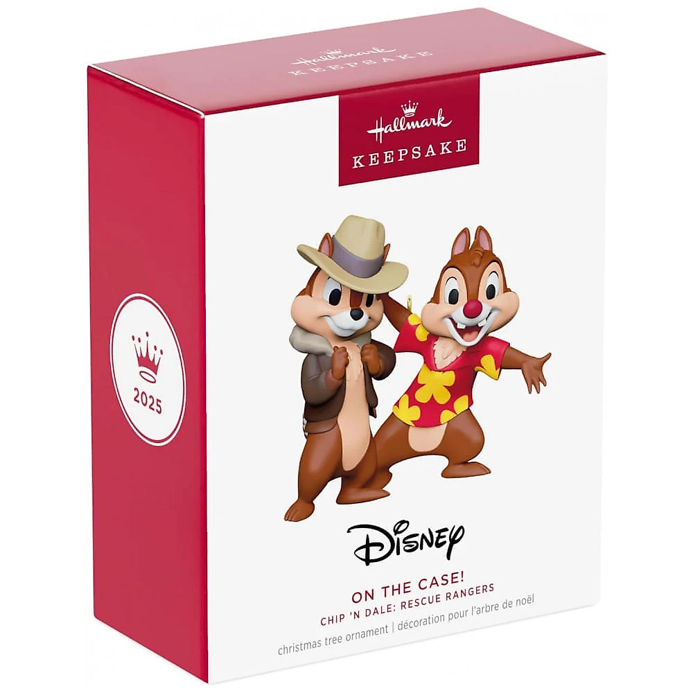 Enfeite Natalino Hallmark Keepsake 2025 Disney Tico e Teco: Rescue Rangers Detetives, Plástico, 7 x 7 x 4,5 cm