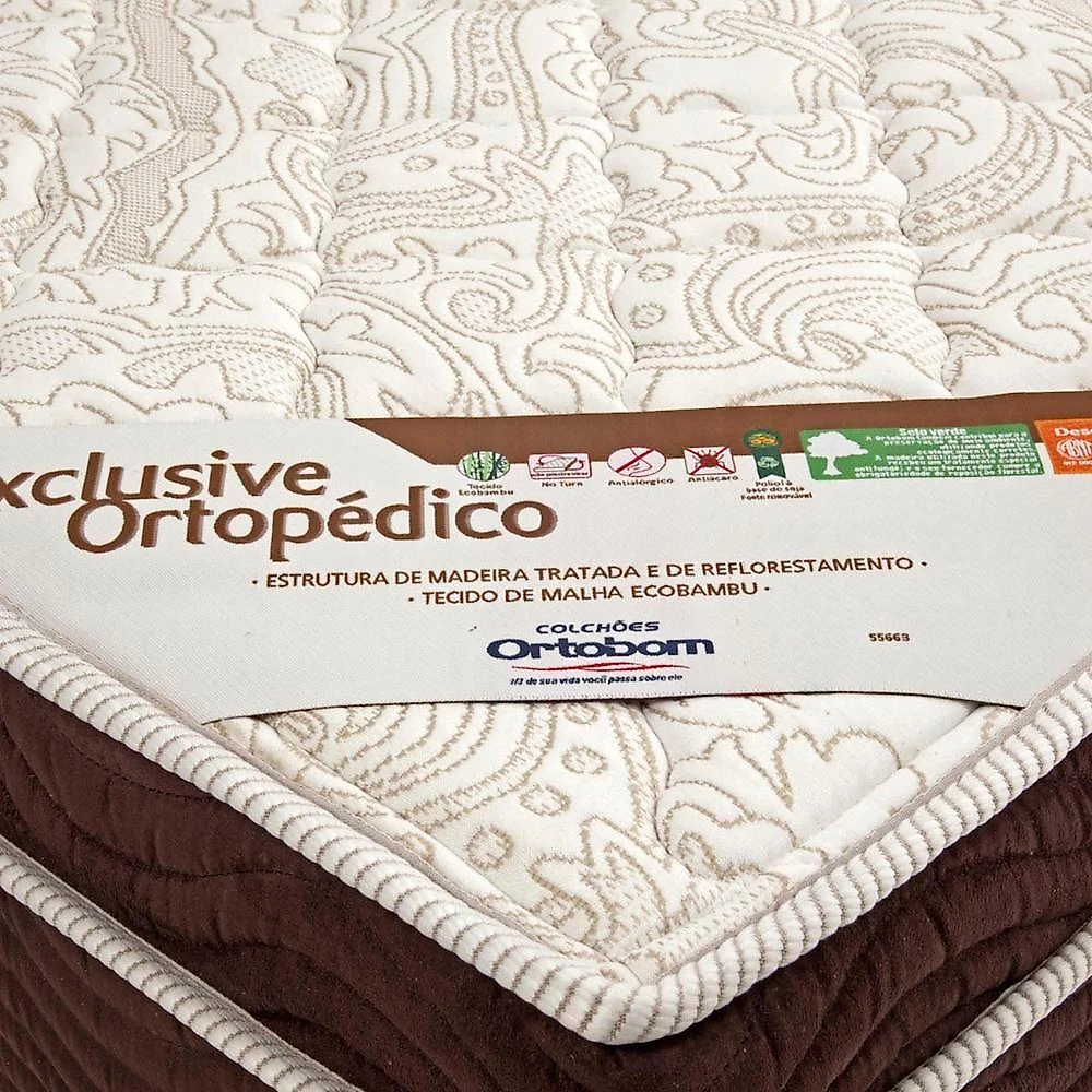 Colchão Solteiro Exclusive Ortopédico D28 Selado 88x188x27cm - Ortobom