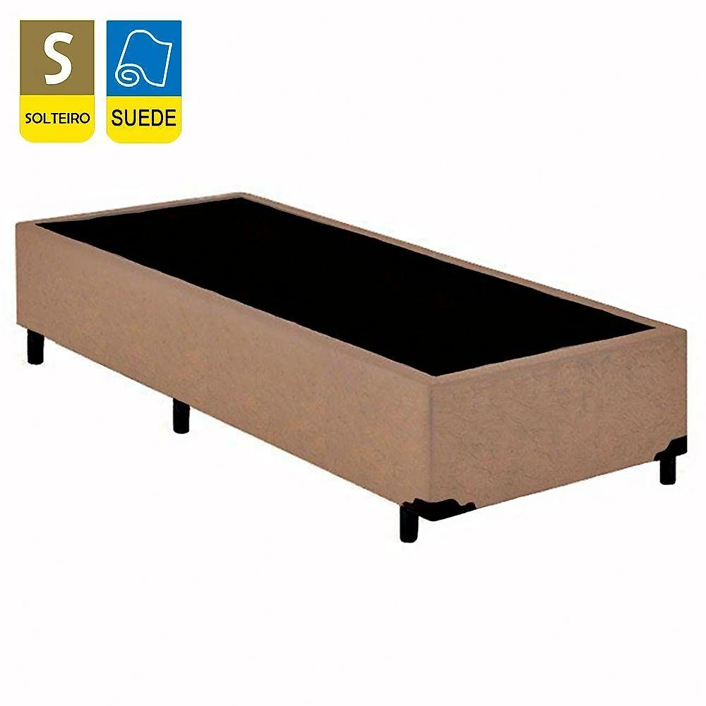 Cama Box Solteiro Suede Sereneprime Bege 88x188x40