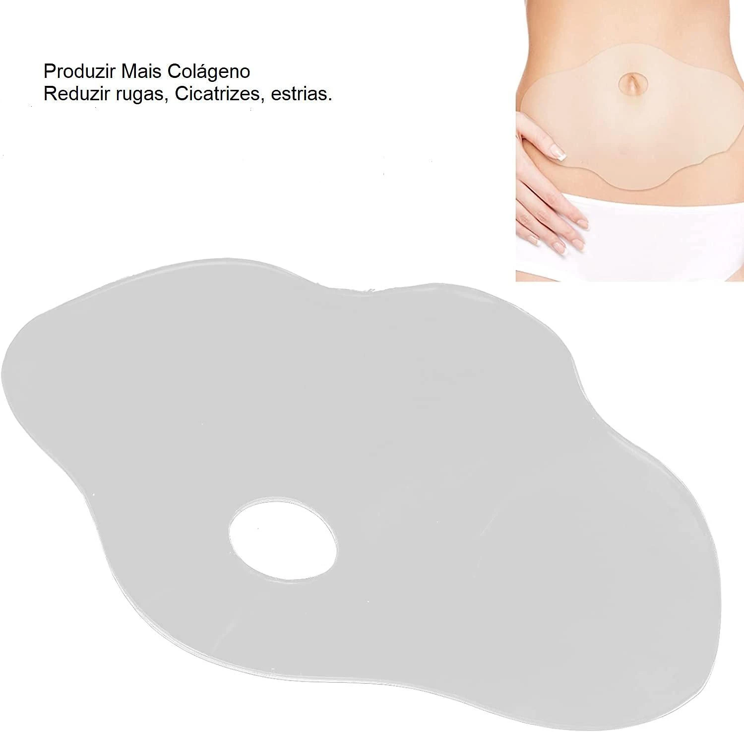 Miniatura Adesivo De Silicone Anti-Rugas Para O Abdômen E Barriga