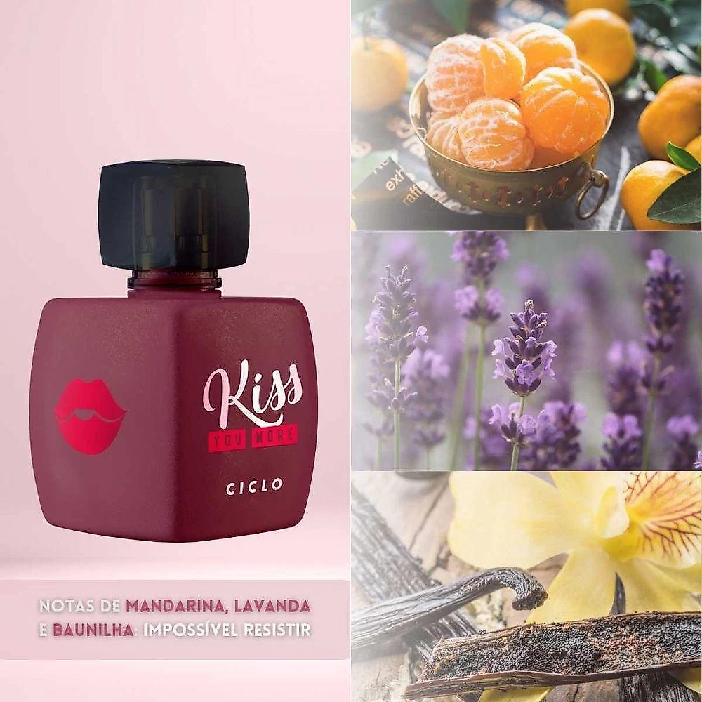 Colônia Kiss Me More Feminina Desodorante Colônia Oriental Floral Chipre 100ML