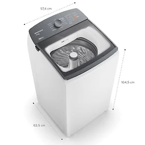 Lavadora de Roupas Brastemp BWF14AB 14kg Smart Sensor Ciclo Tira Mancha Cesto Inox Branca 110V