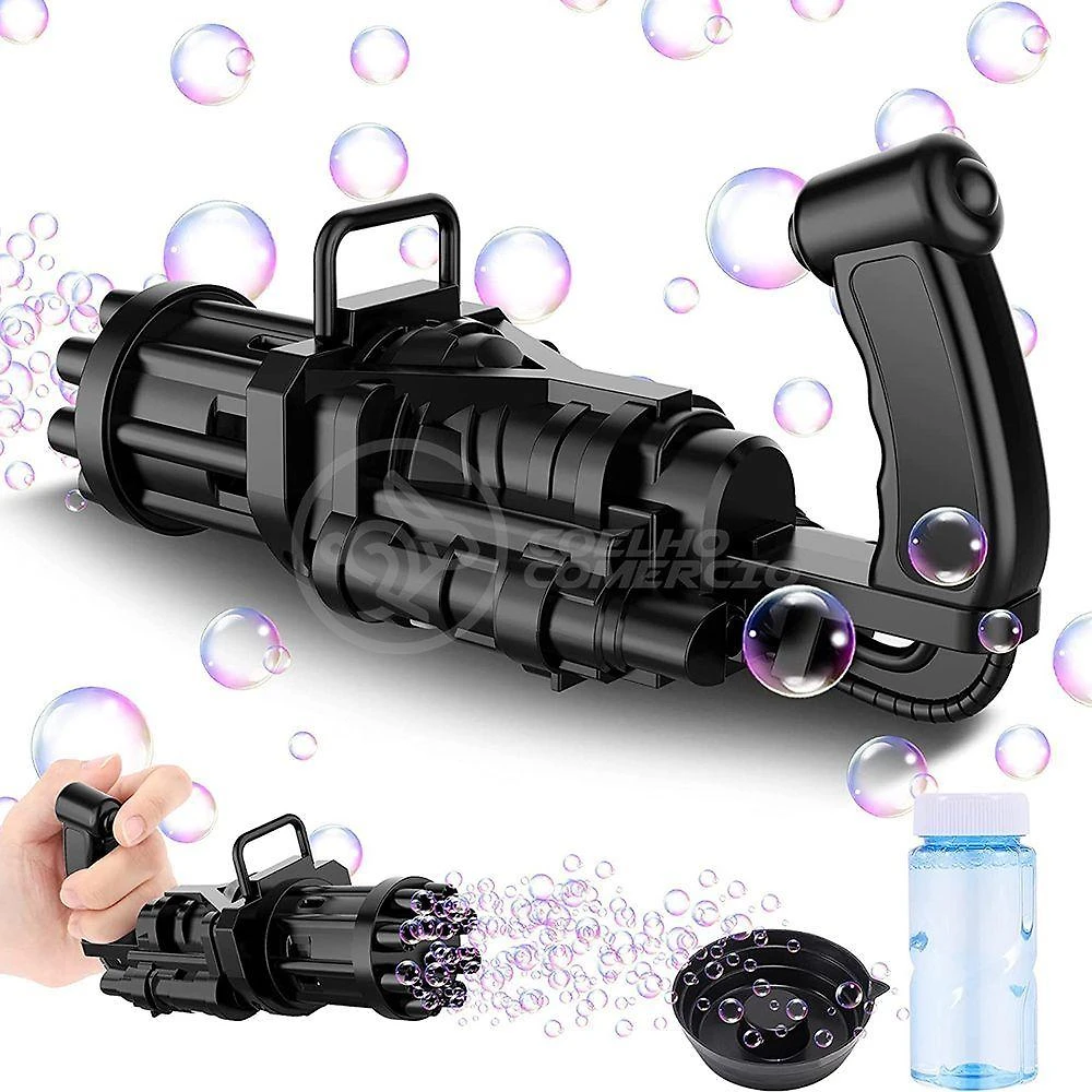 Brinquedo de Bolhas Máquina Elétrica Tiktok com 8 Saídas e Mistura Mágica Preto Smart Bracelet