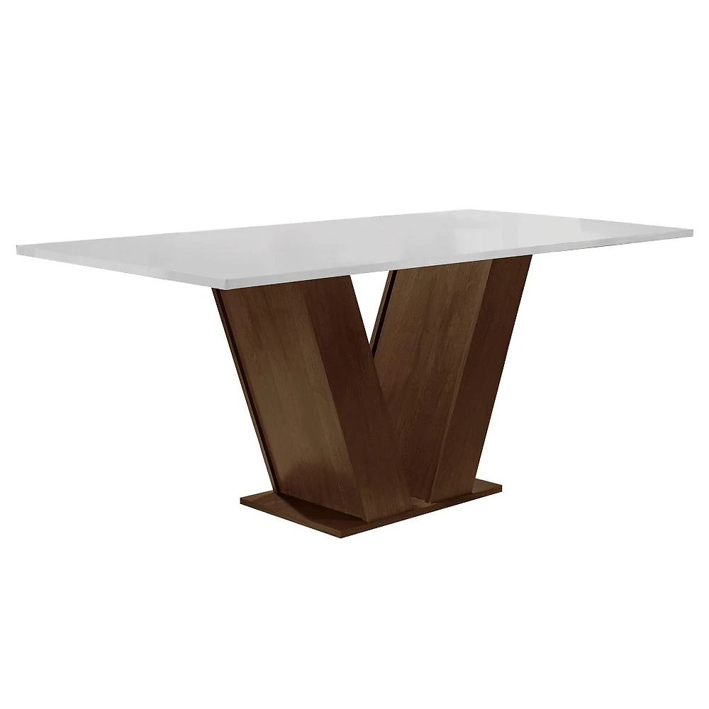 Conjunto Sala de Jantar Mesa 160x80cm Tampo Mdf com 6 Cadeiras Espanha Yescasa Chocolate/Grafite