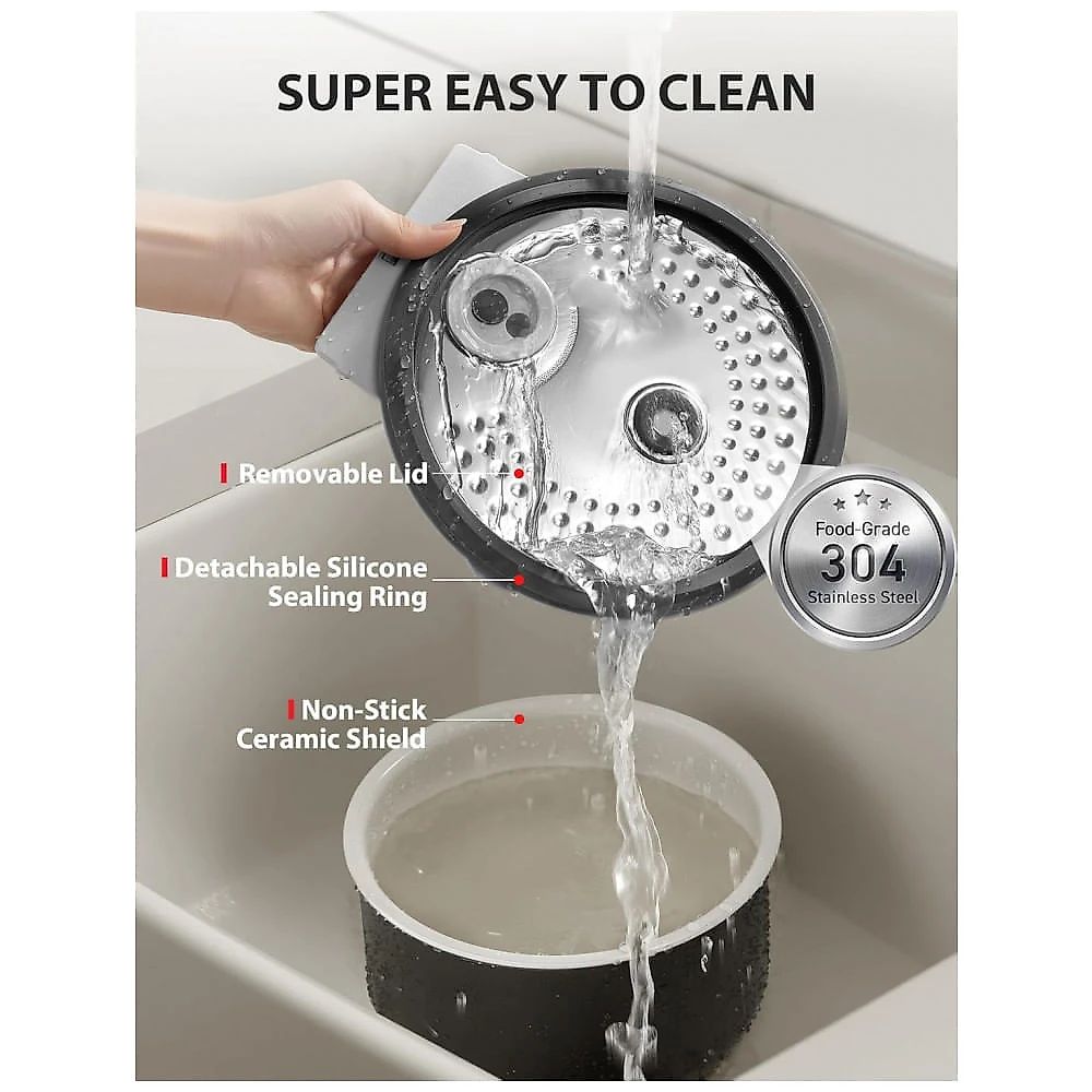 Panela Elétrica de Arroz Toshiba OriginTaste 10 Copos Branca Tecnologia Fuzzy Logic 15 Funções RC-18DRUNA(W) 120V