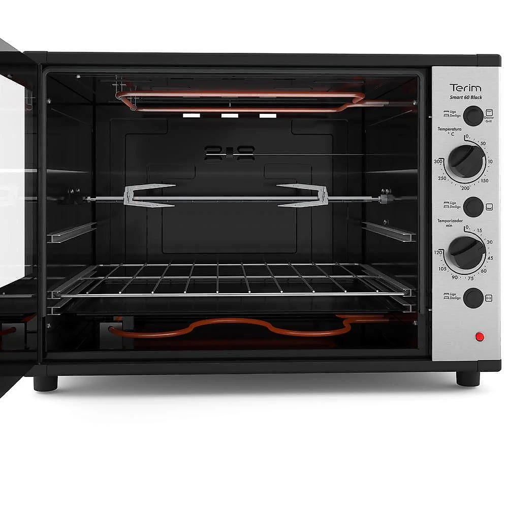 Forno Terim Elétrico Bancada Smart60 Black Com Espeto 60l Preto 110V