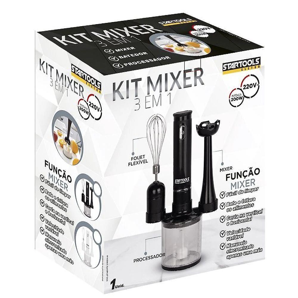 Mixer 3 em 1 Imersao Startools Premium 200W Duas Velocidades Branco 220V