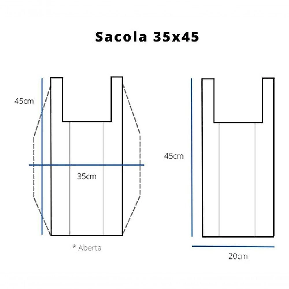 Sacola Reciclada Branca Pc C-4kg para Uso Diário Branco Higipack