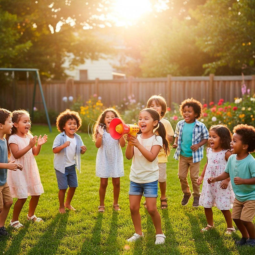 Megafone Infantil Som Gravação Brinquedo Criança Voz