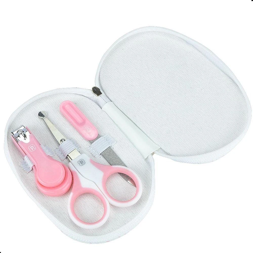 Kit Manicure para Bebê com Cortador de Unhas Lixa Estojo Compacto Rosa Pimpolho Único
