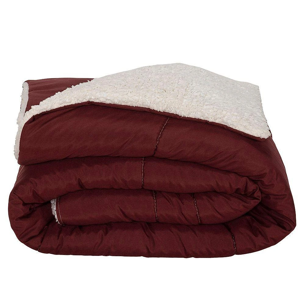 Kit Edredom Queen Coberdrom Soft Hipercal/sherpa 5 Peças - Vermelho
