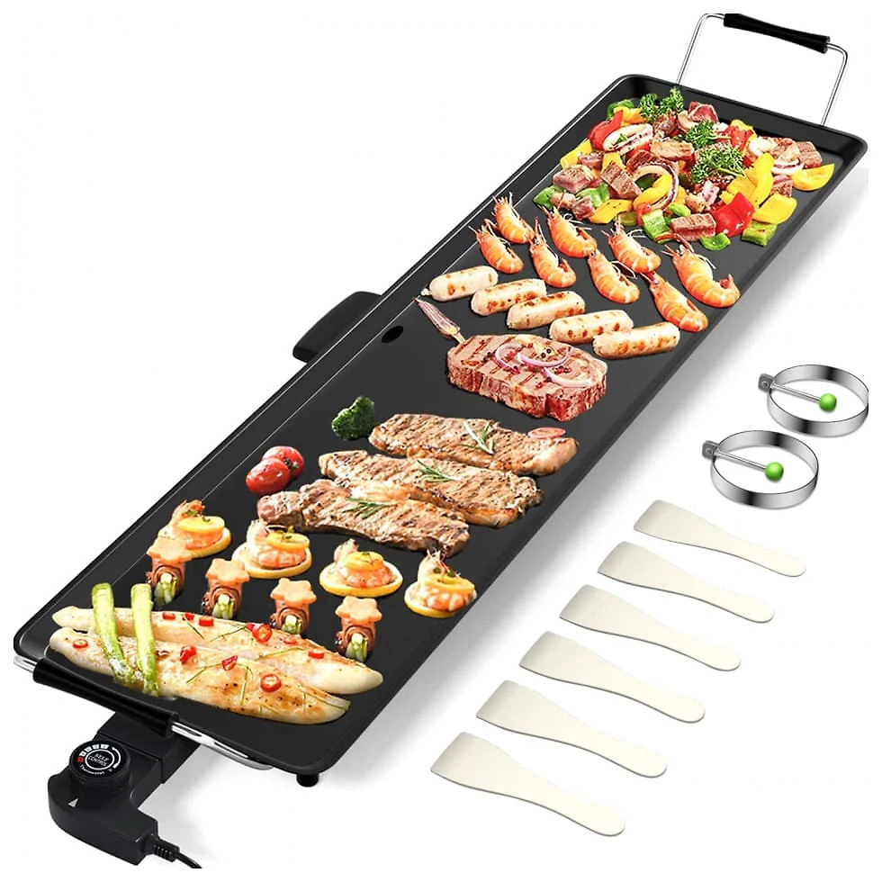 Churrasqueira Grill Elétrica para até 12 Pessoas com Pingadeira e Temperatura Ajustável, 110V, ARLIME, Preta