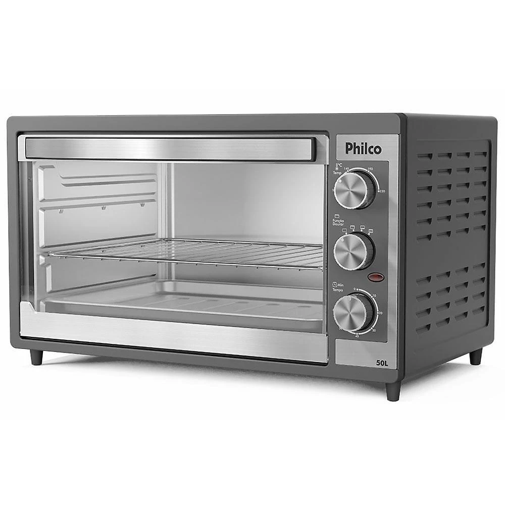 Forno elétrico philco pfe52p 50l timer de 60 minutos dupla resistência preto