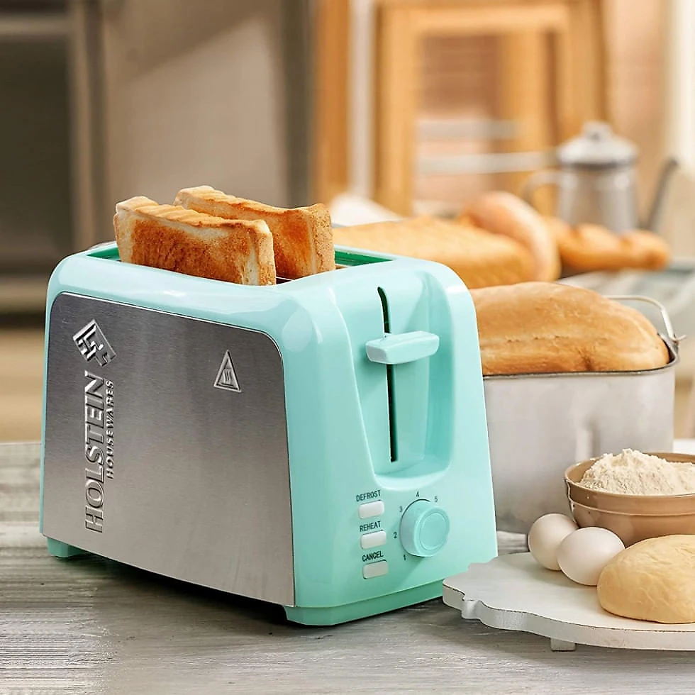 Torradeira Elétrica 2 Fatias com 7 Níveis de Tostagem, 110V, Holstein Housewares, Verde