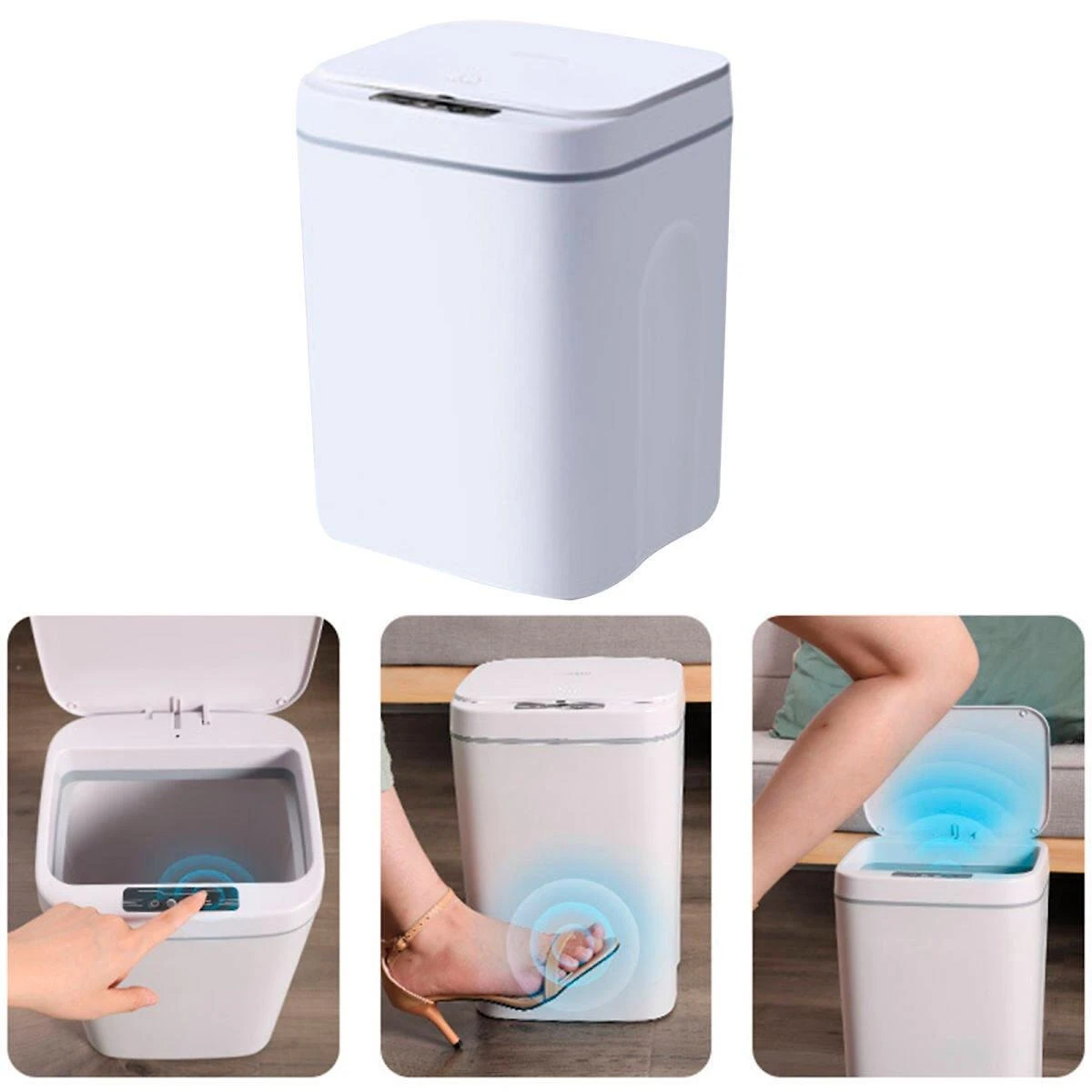 Miniatura Lixeira Automática Com Sensor Resistente E Recarregável Usb
