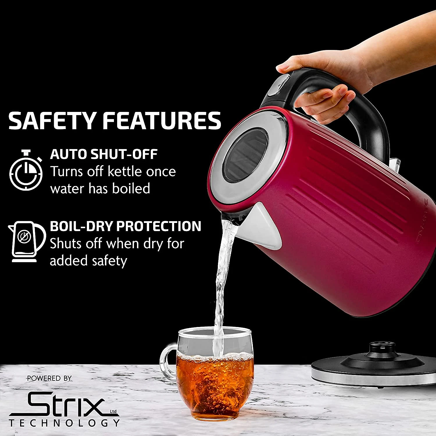 Ovente KS711M Chaleira Elétrica 17L Aço Inoxidável De sligamento Automático 110V1750W Vermelho