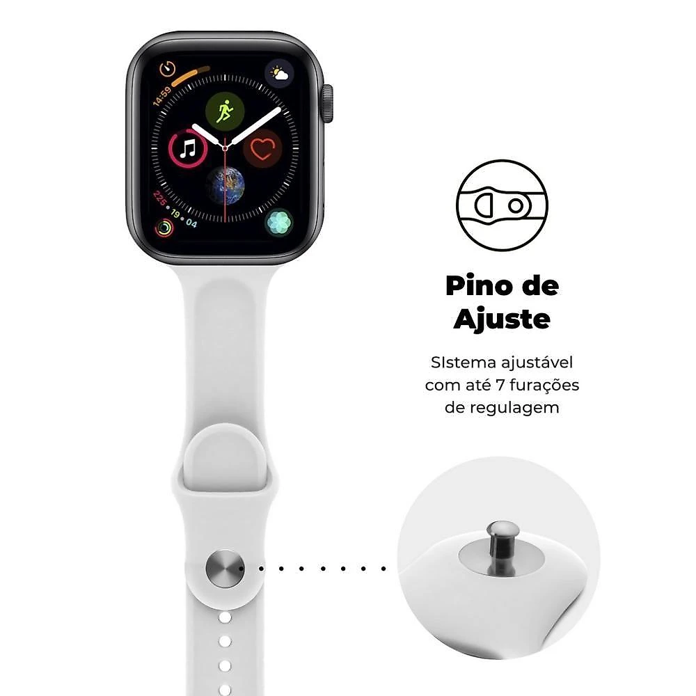 Pulseira Para Apple Watch 42 / 44 / 45Mm Ultra Fit - Branco - Gshield