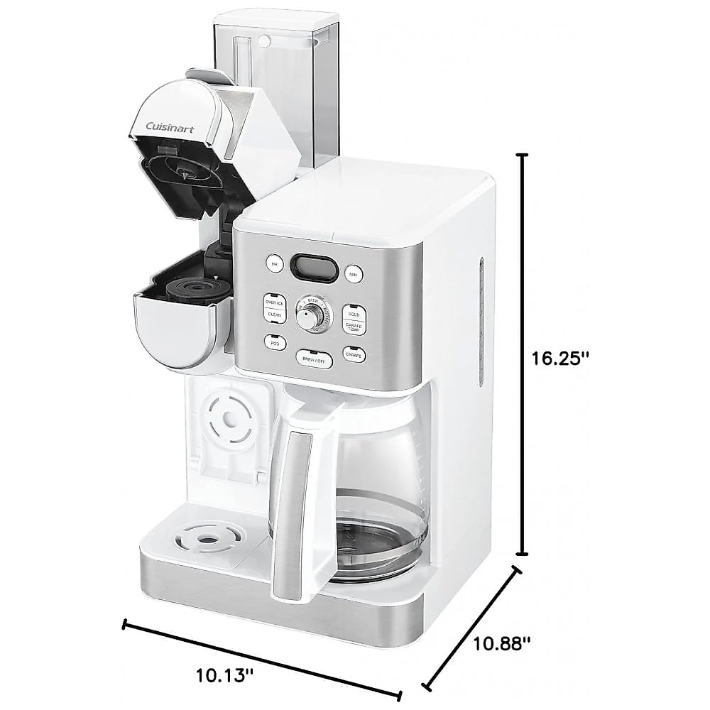 Cafeteira Programável 1 Litro em Aço Inoxidável com Painel Digital, 110V 800W, Cuisinart, Branca