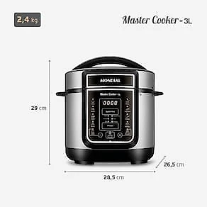 Panela Elétrica de Pressão Mondial Digital Master Cooker PE-40 3L - Preta/Inox 110V
