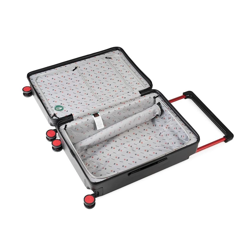 Mala média flamengo 23 kg policarbonato 4 rodas premium oficial preta preto - m