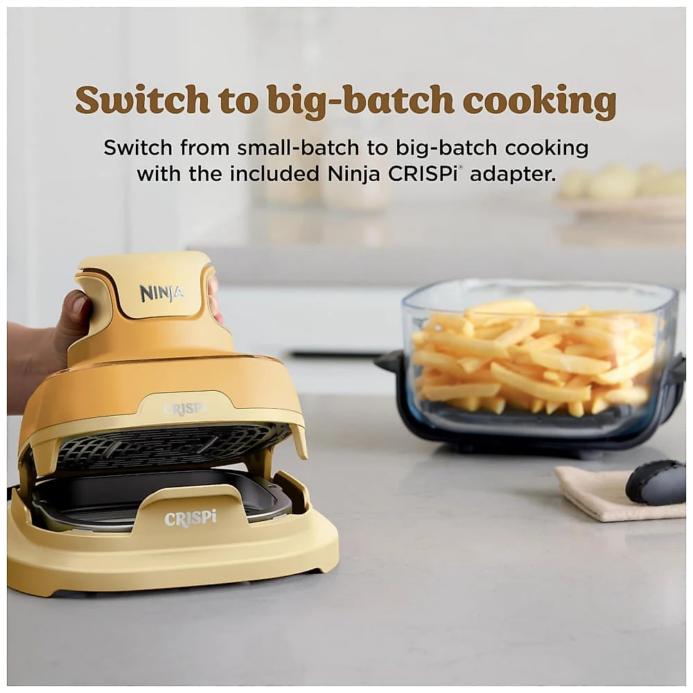Ninja Air Fryer Crispi Fritadeira 4 em 1 Sistema de Cozimento Portátil 3,78 litros, 6 Copos de Vidro, Contêineres Crocantes, Tampas de Armazenamento