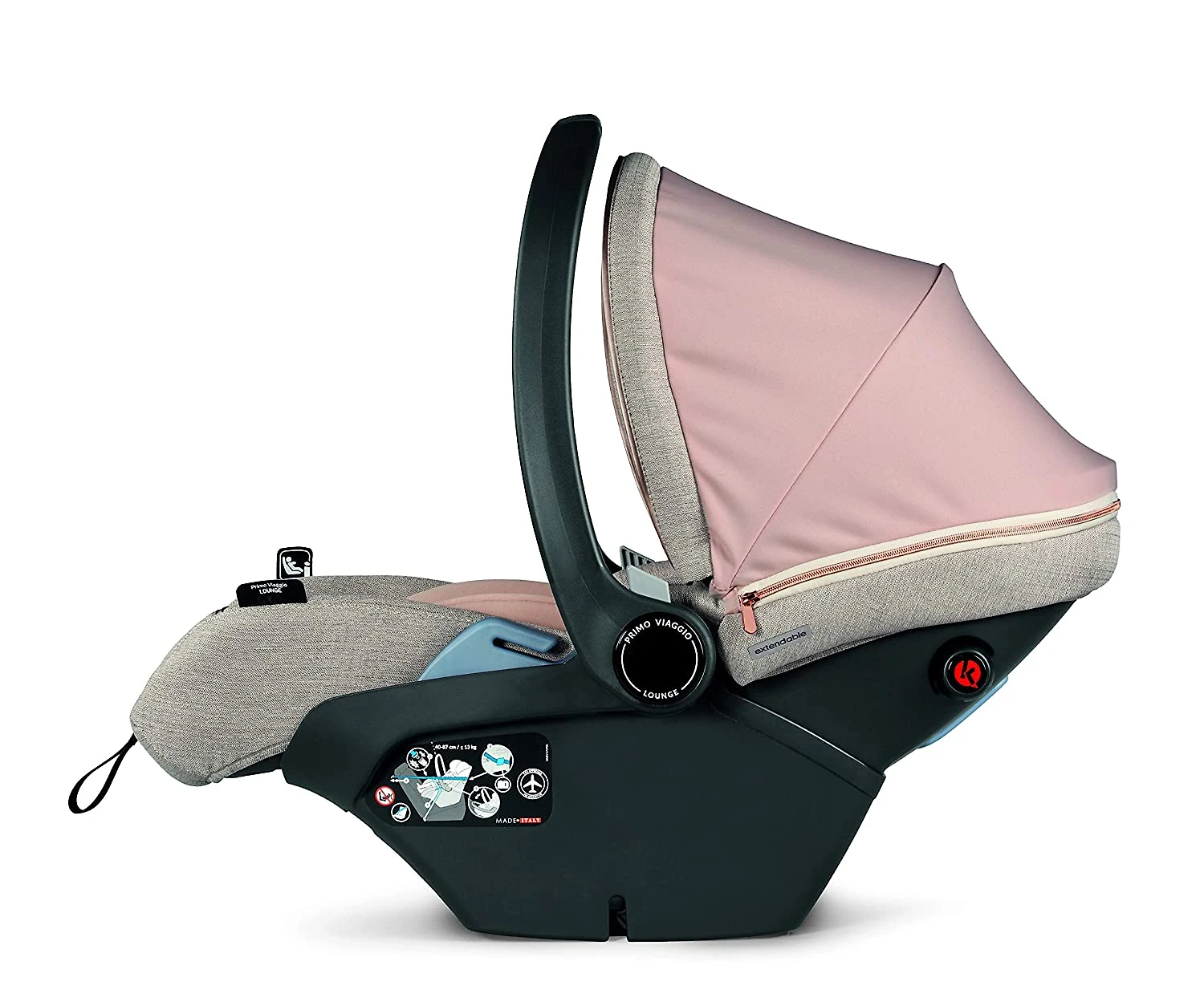 Miniatura Peg Perego Primo Viaggio Bebe Conforto Cadeira Automotiva Inclui Base de 2 a 15 kg Rosa