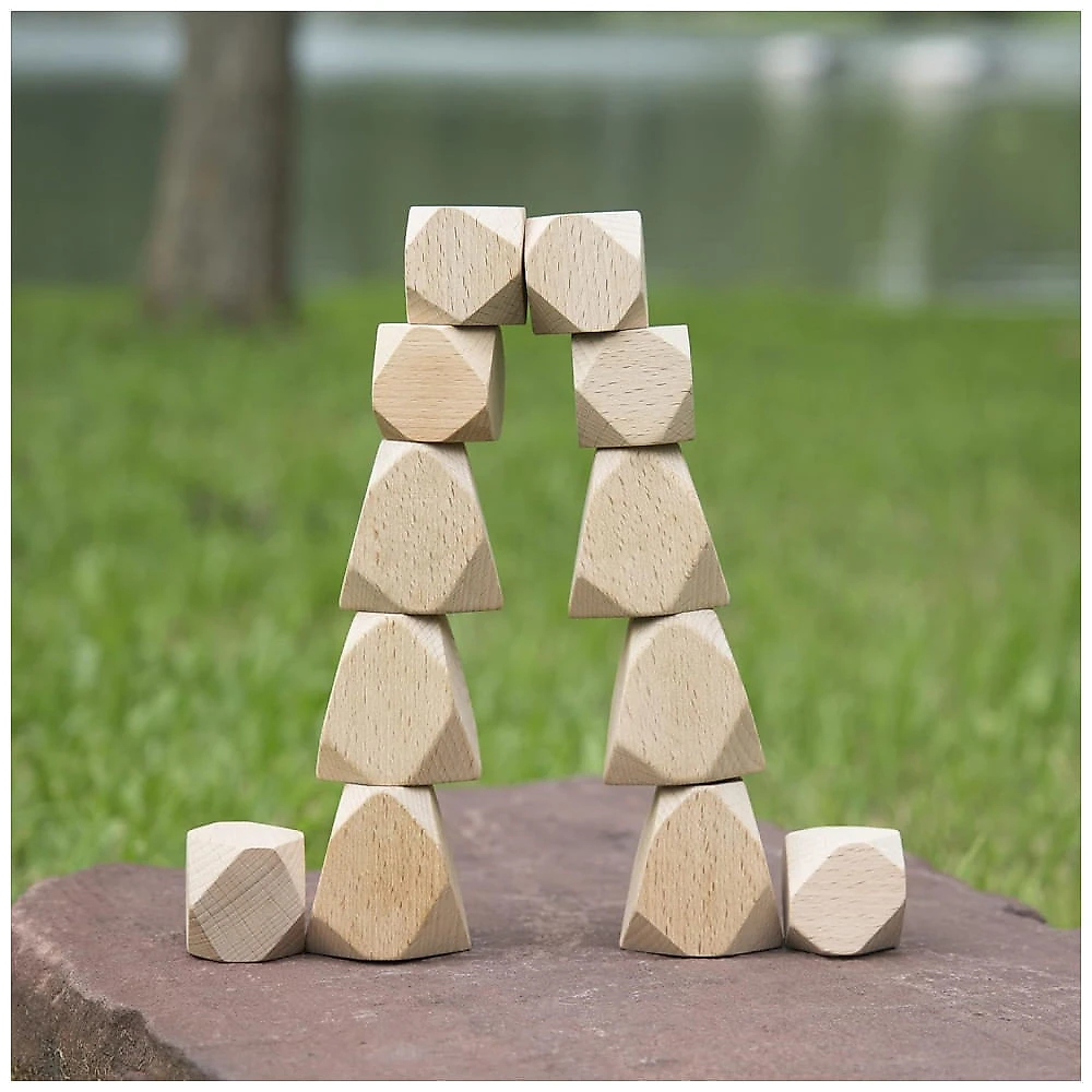 Blocos de Madeira Guidecraft Wood Stackers Pedras Naturais Multicoloridas 20 Peças G6772