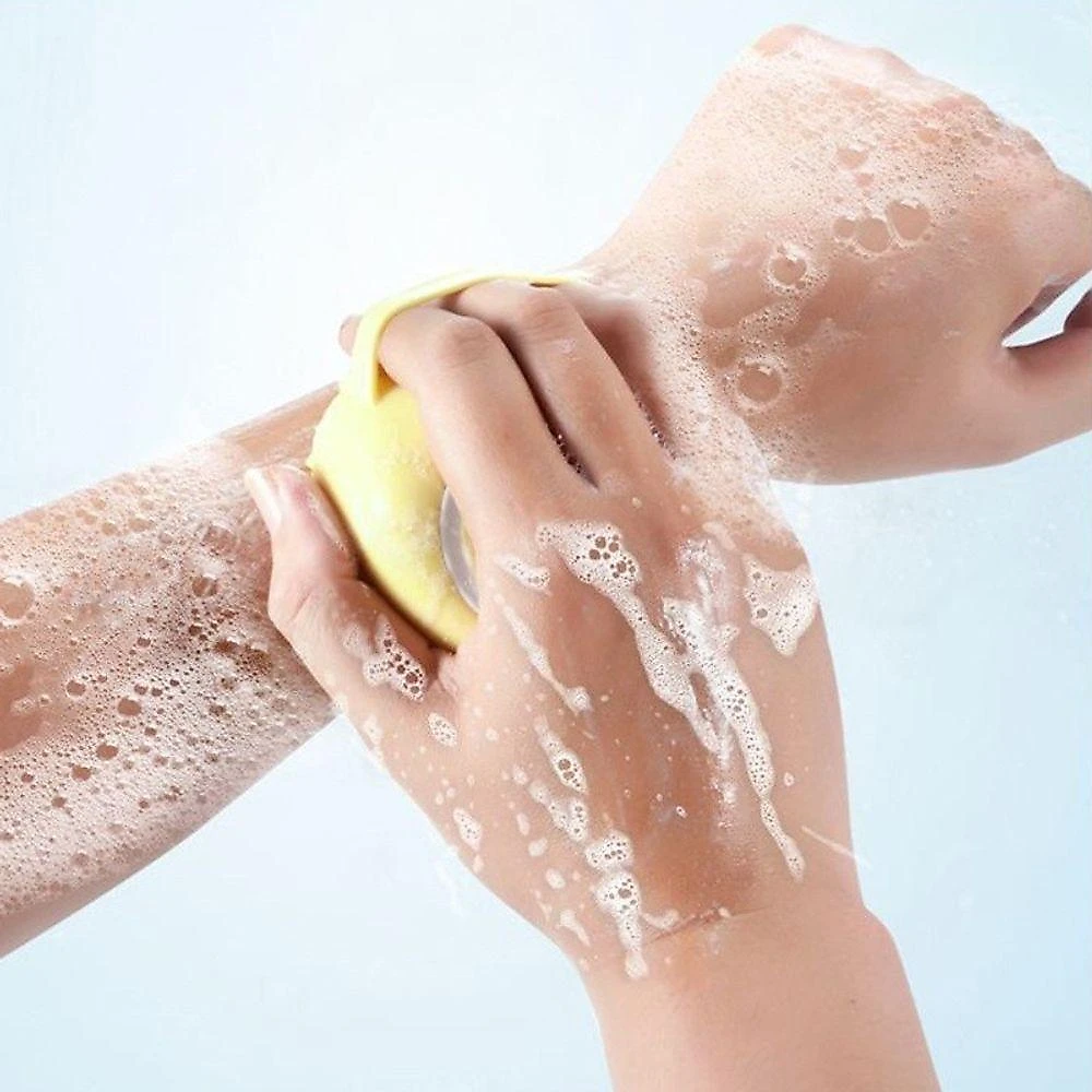 Esponja para Banho com Dispenser Infantil e Pet em Silicone Macio 80ml com Cerdas Massageadoras OEM