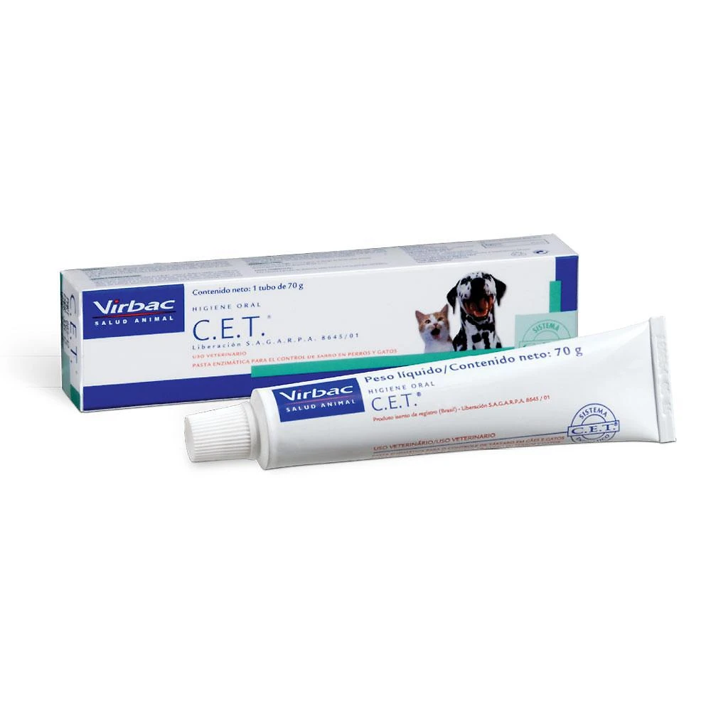 Miniatura Pasta Dental Virbac Enzimática C.E.T Cães E Gatos De 70 G Creme dental para pet