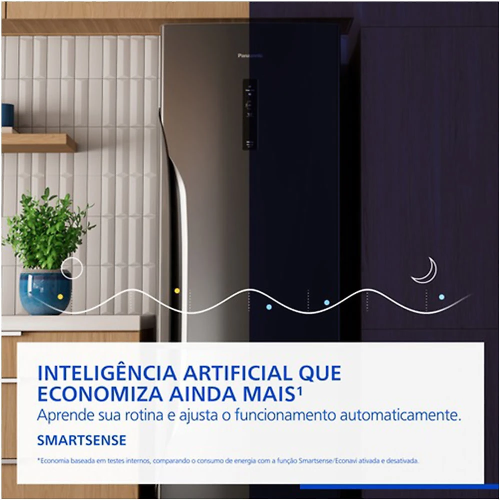 Refrigerador Bottom Freezer Panasonic de 02 Portas Frost Free com 407 Litros, Aço Escovado - BB41 110