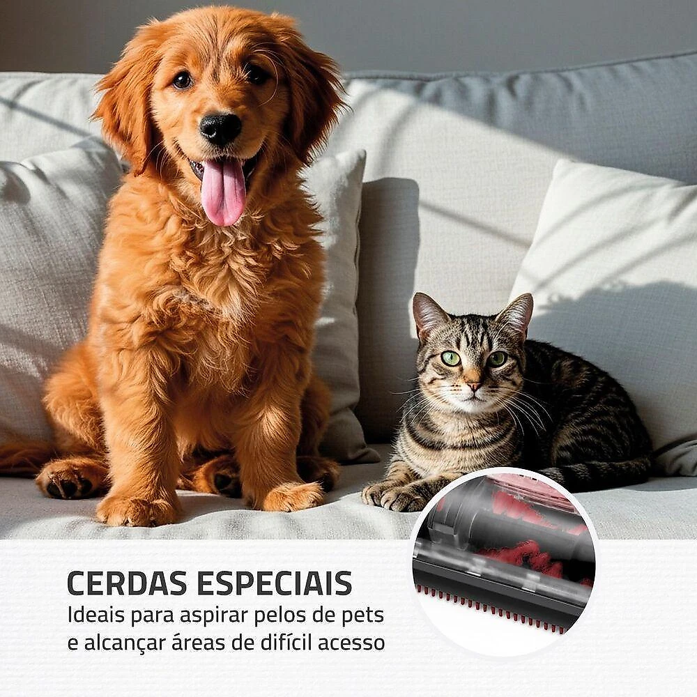 Bocal Turbo Pet Mondial PET-01 Aspirador de Pó Vertical e Trenó Preto