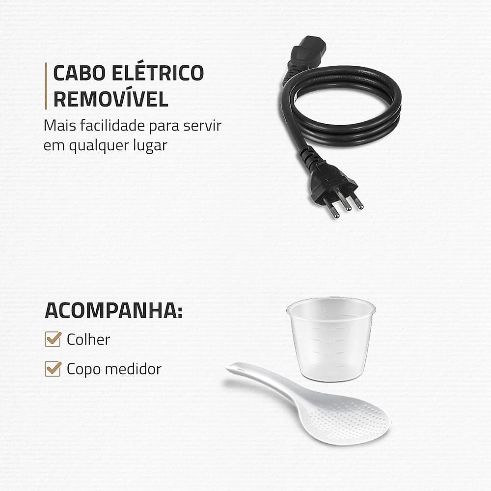 Panela de Pressão Elétrica Digital 6L Mondial Preto/Inox - PE-60-6L-I PAN. ELET. PRESS. PE-60-6L-I 127V/60HZ