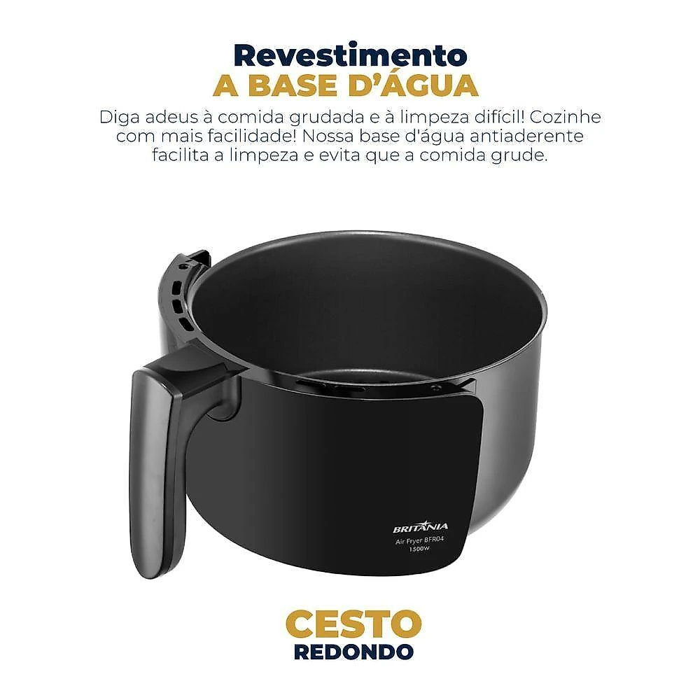 Air Fryer Britânia 3,8L Bella Cuccina Sem Óleo 1500W BCFR04 110V