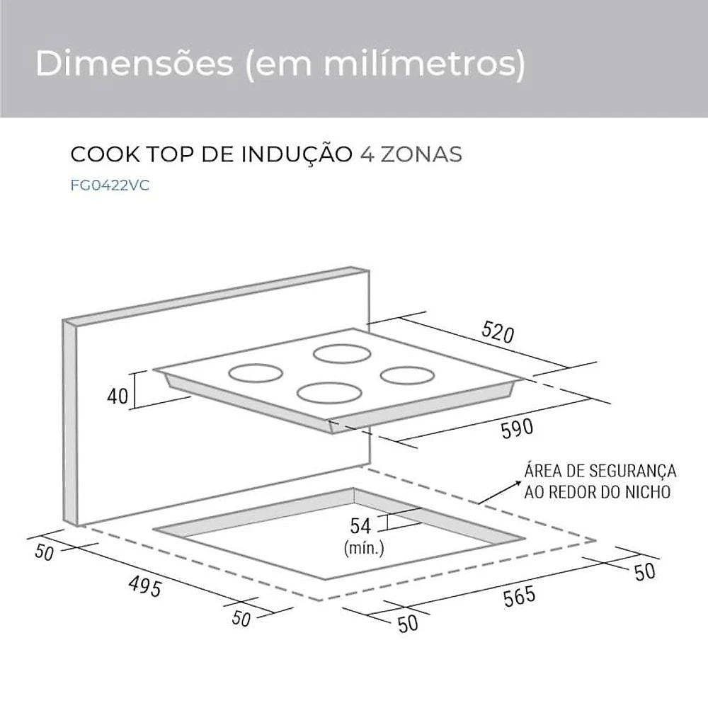 Cooktop De Indução 4 Zonas De Aquecimento Suggar 220V