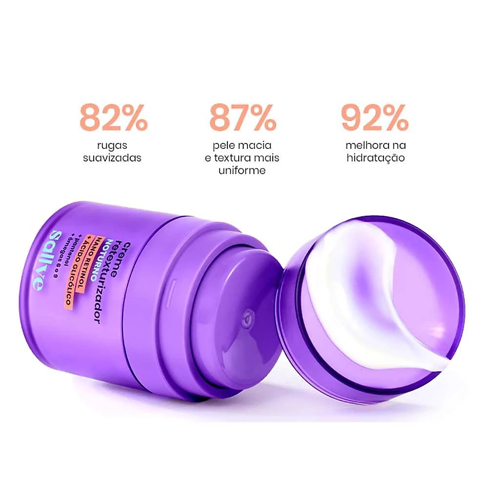 Creme facial retexturizador noturno sallve 30g