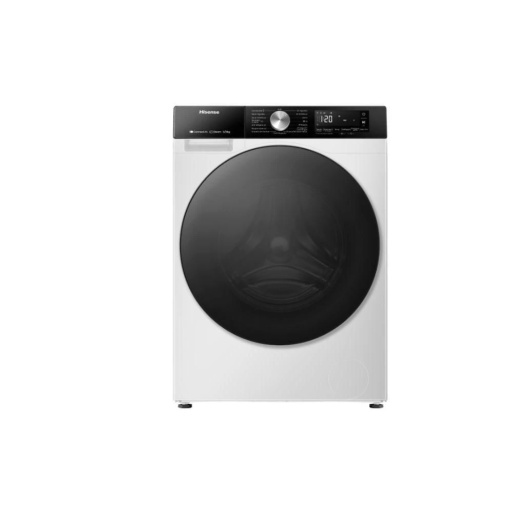 Lava e Seca Hisense 3S 12kg 8kg Inverter Wi-fi Função Steam Branca 110V