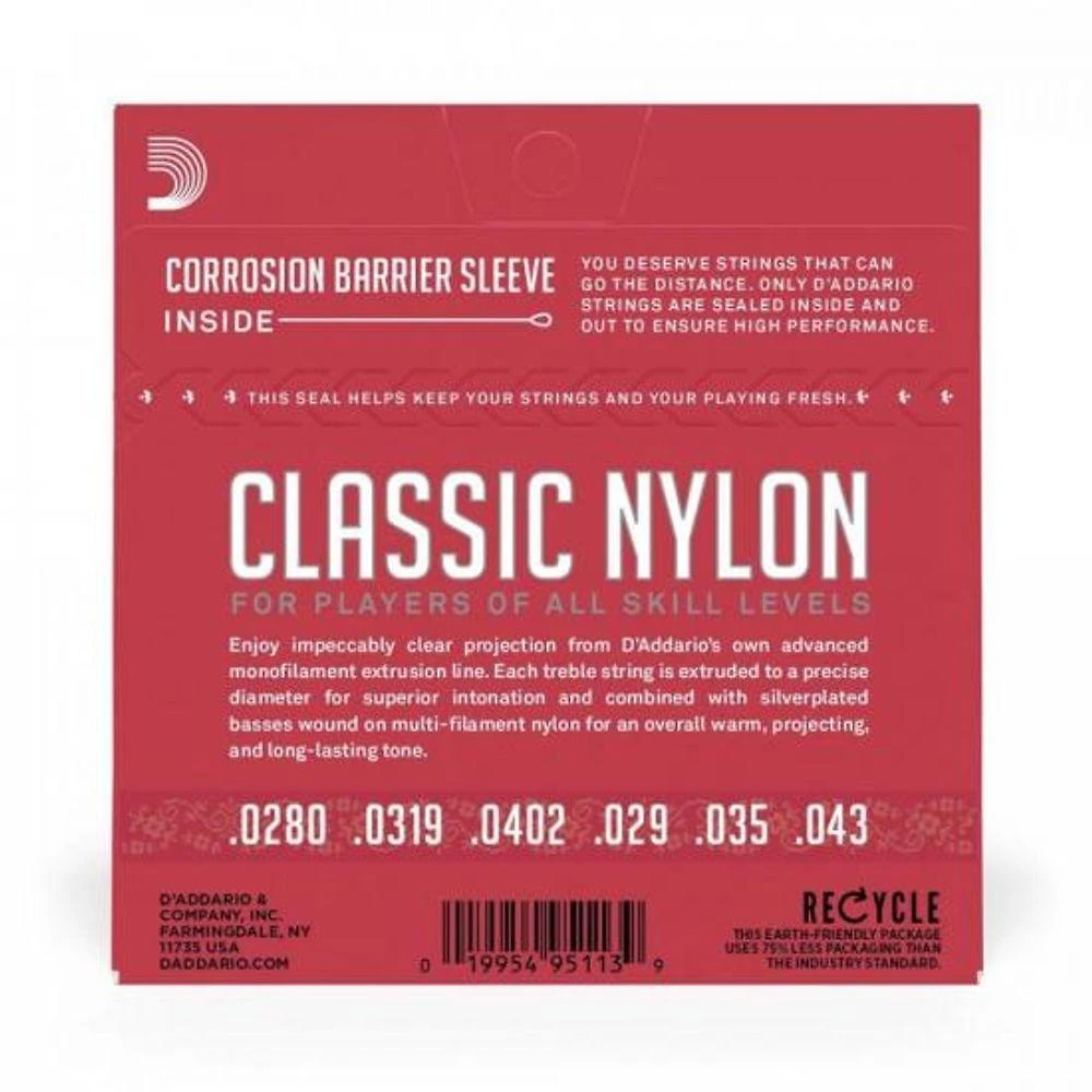 Encordoamento Para Violão Em Nylon Ej27N D Addario