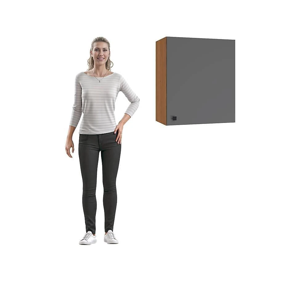 Armário Aéreo Kappesberg Pixel 1 Porta Canela/cinza Sagrado 60cm