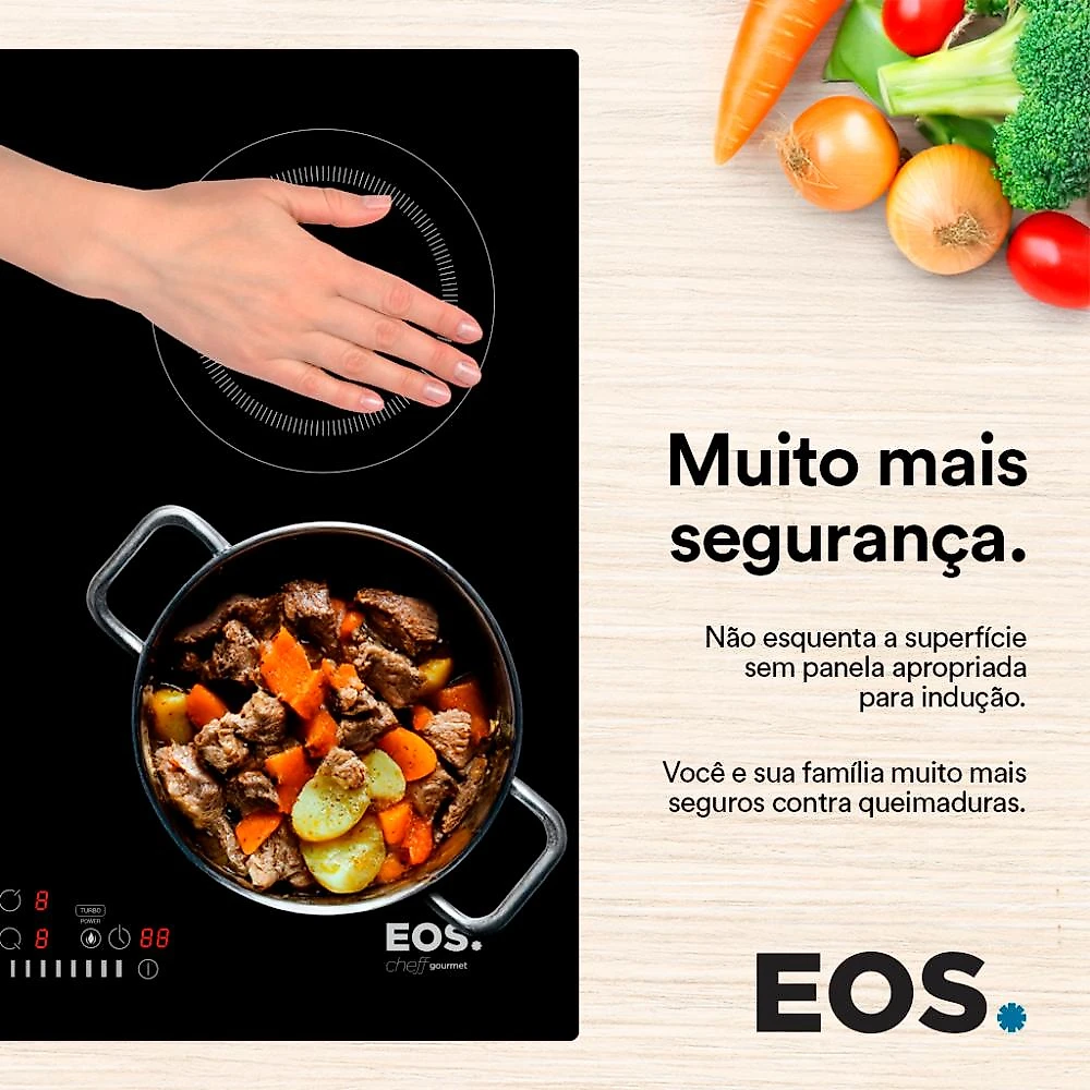 Cooktop de Indução 4 Bocas EOS Freezone 7000W ECI04EPF 220V