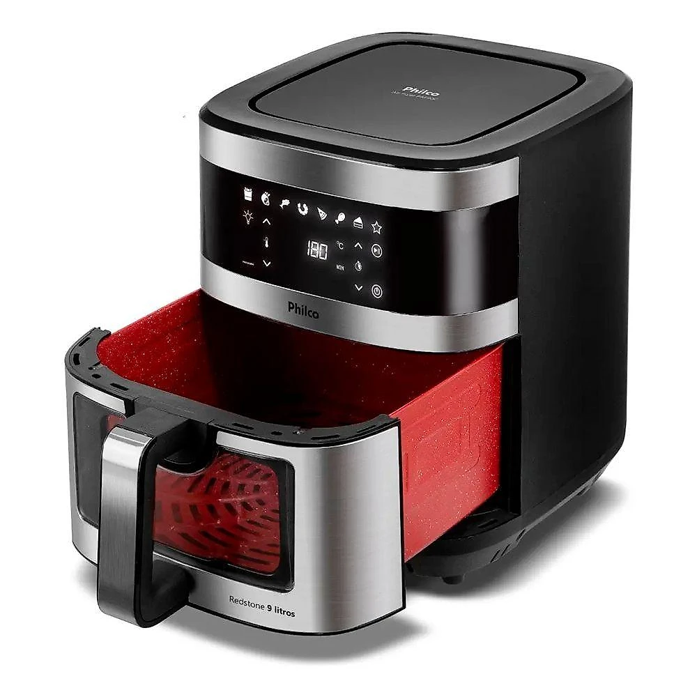 Fritadeira Air Fryer sem Óleo Philco PAF90C 9L 2000W Painel Digital Inox 110V