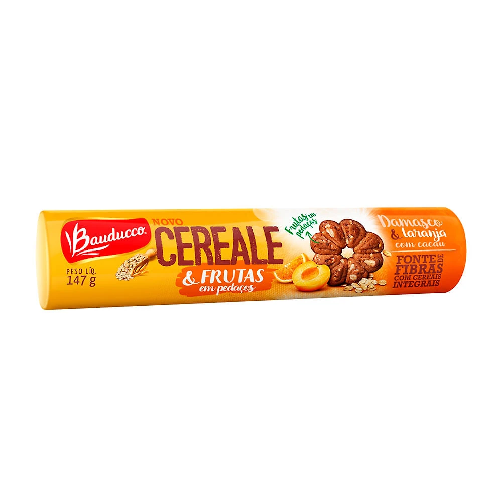 Biscoito Integral Bauducco Cereale Damasco e Laranja com Cacau 147g