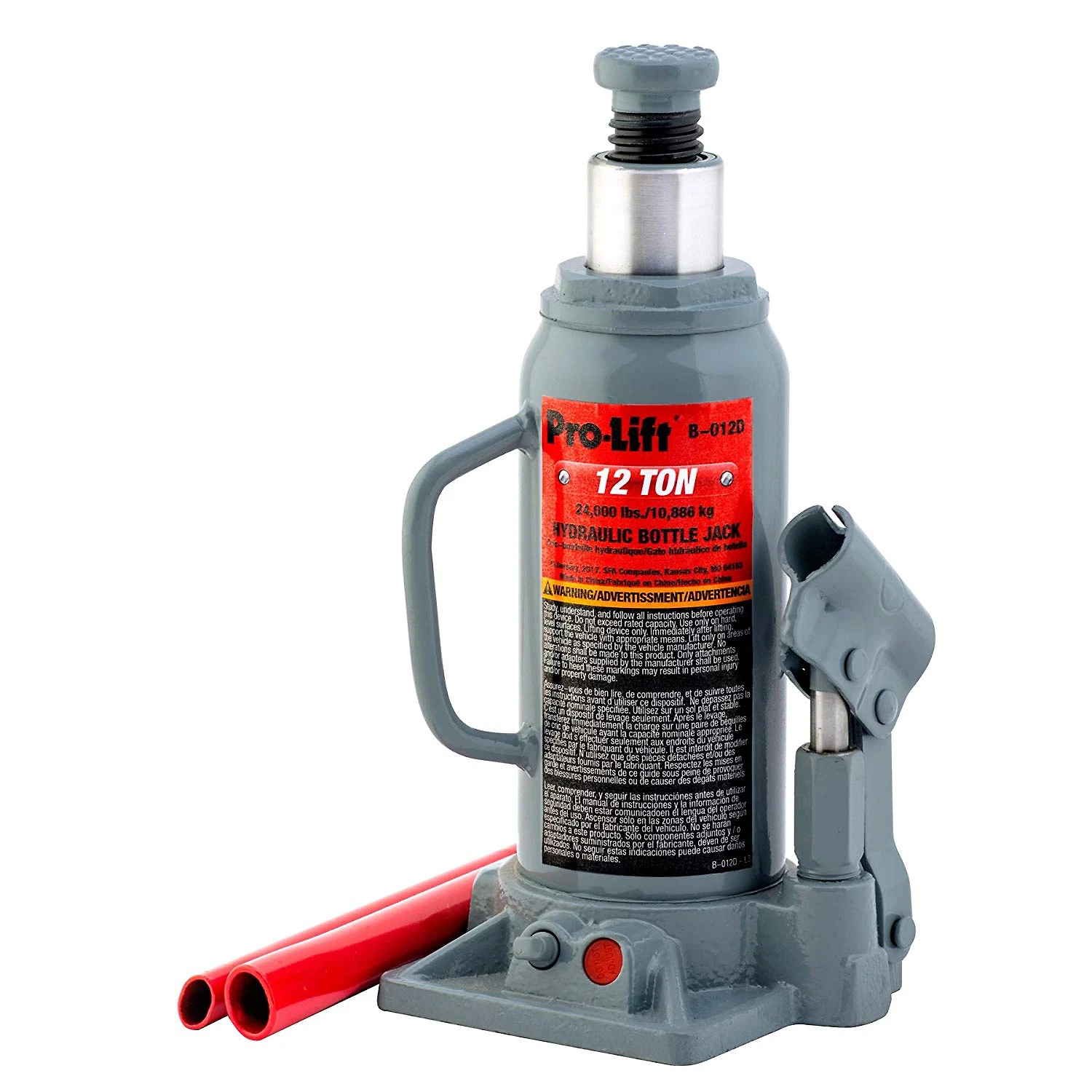 ProLift B012D Macaco Hidráulico Garrafa até 12 Toneladas cinza