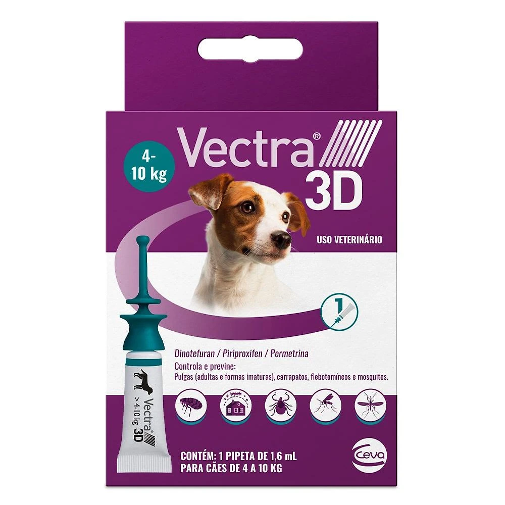Antipulgas e Carrapatos Ceva Vectra 3D para Cães de 4 a 10 Kg - 1,6 mL