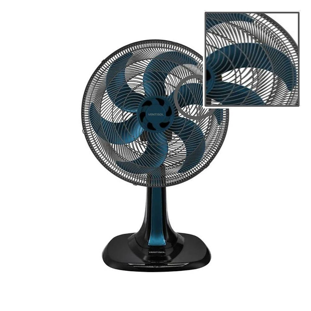 Ventilador De Mesa Ventisol Turbo 6 40cm Azul 110V