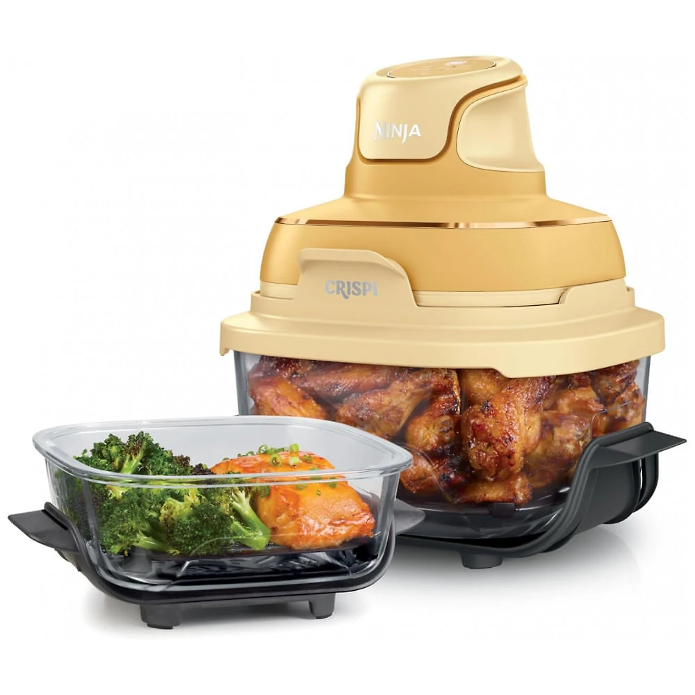 Ninja Air Fryer Crispi Fritadeira 4 em 1 Sistema de Cozimento Portátil 3,78 litros, 6 Copos de Vidro, Contêineres Crocantes, Tampas de Armazenamento