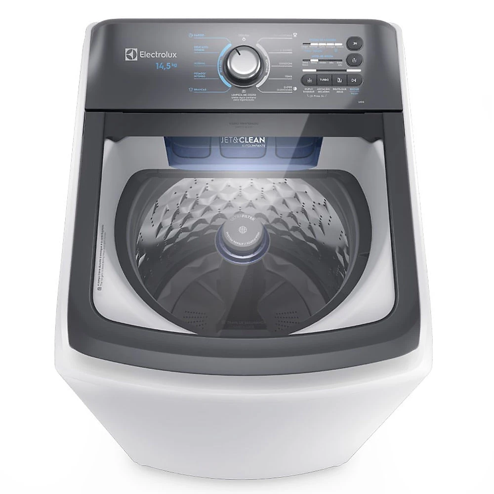 Lavadora de Roupas Electrolux Efficient 14,5 Kg Branca com Jet&Clean e Sistema de Lavagem inteligente - LEE15 110
